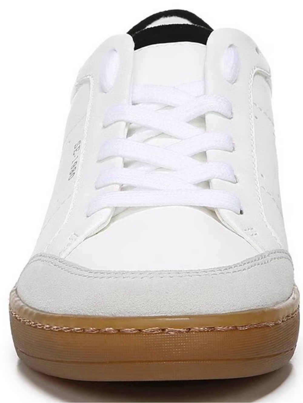 Sam Edelman Women’s Classic White Leather Sneakers with Black Heel Accent Size 9 - Picture 15 of 16